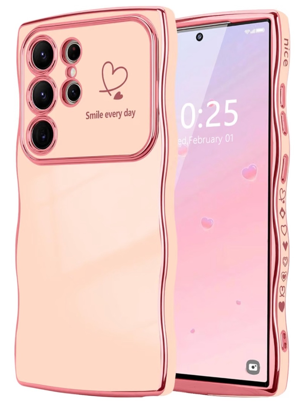 Pink 'Smile Every Day' Protective Phone Case Samsung Galaxy S25 Ultra